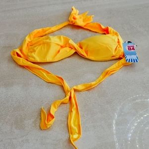 Bright Yellow Halter Bikini Top NWT